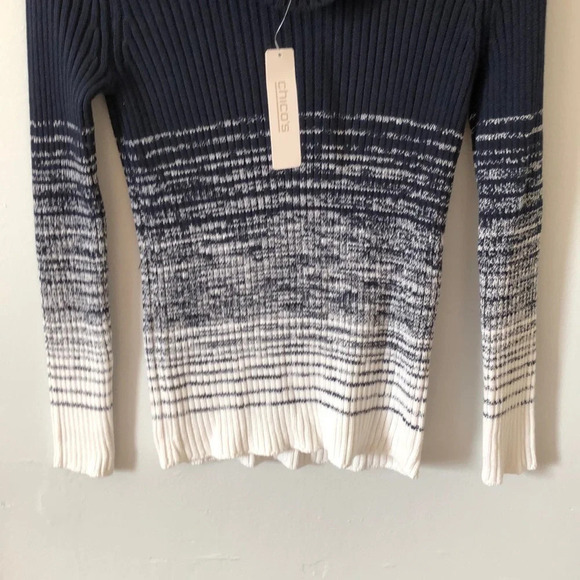 Chico’s‎ NEW Women’s U.S 4/6 Kay Ombré Cowl Ribbed Pullover Sweater - Picture 4 of 7
